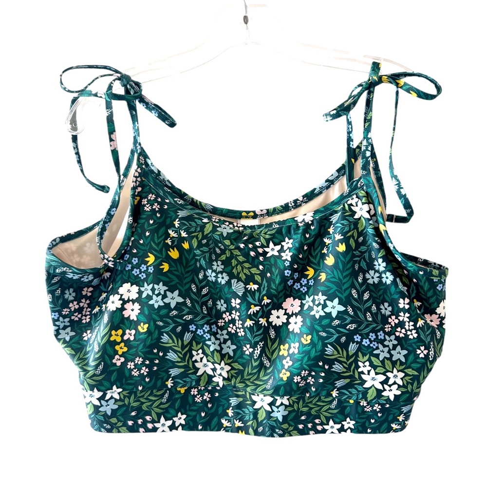 Floral Green Crop Top